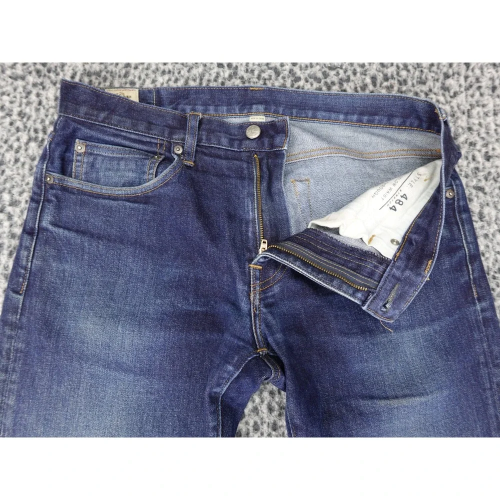 J.Crew 484 Slim Fit Jeans Mens 32x34 Dark Wash Japanese Kurabo Denim Indigo